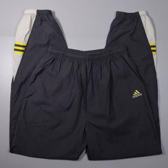 VTG Adidas Vintage Windbreaker Nylon Track Pants Dk Gray Mens Large x 32 - Picture 1 of 8